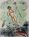 Poseidon lithograph in colors contemporary Marc Chagall